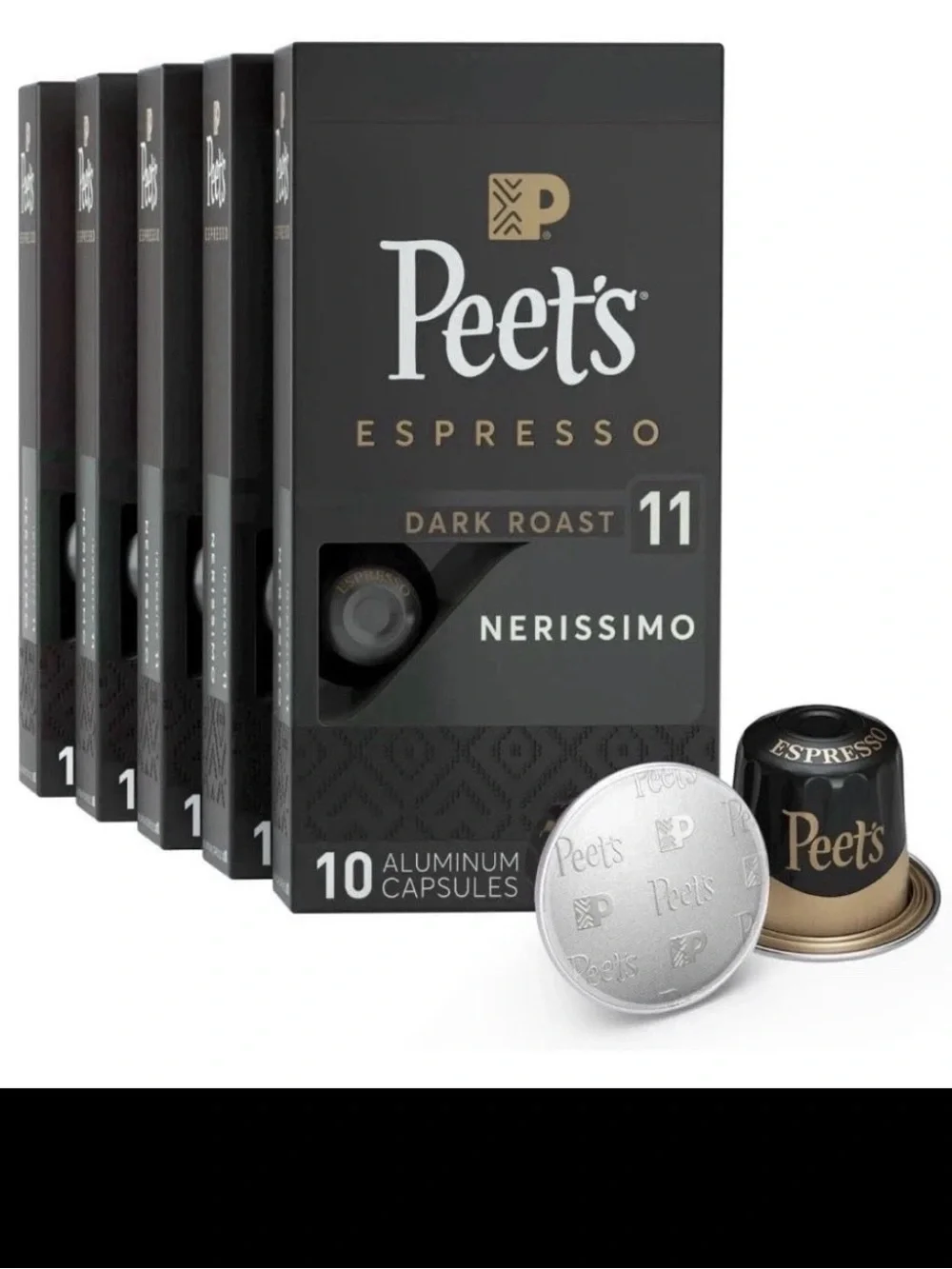 Peet's Coffee, Dark Roast Espresso Capsules,Nerissimo Compatible Nespresso 50ct